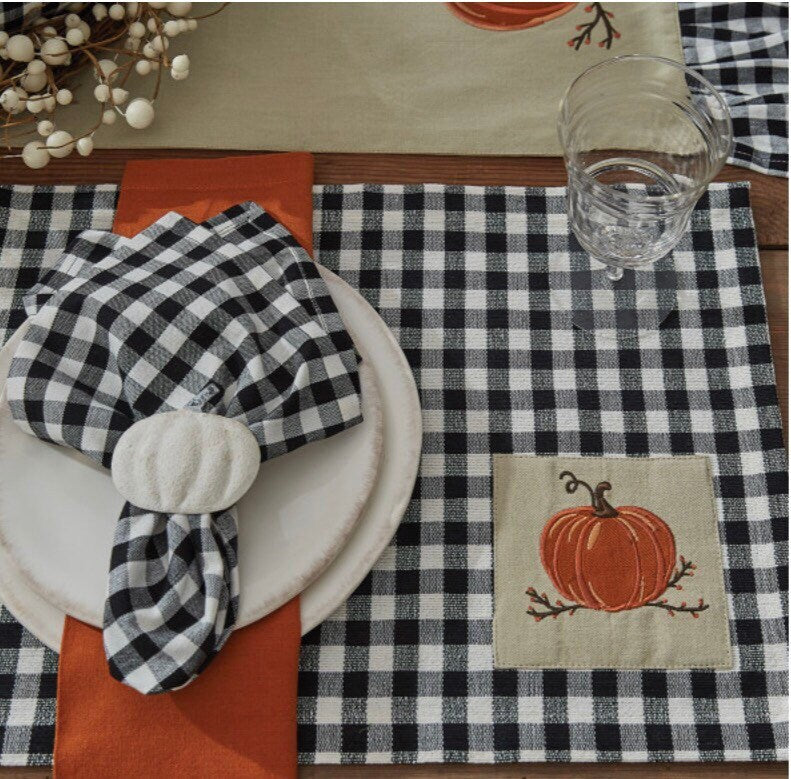 Autumn Checkerboard Placemats! Set of 4! New