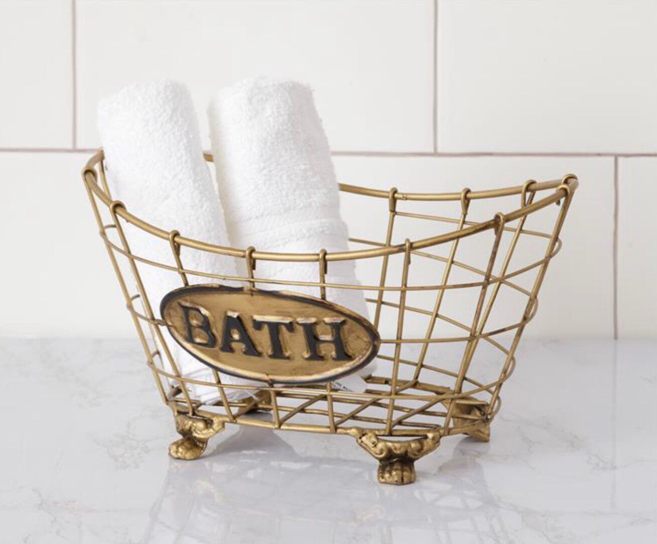 Bath Basket, Copper 5.5” H x 10.25” W x 6.5” D