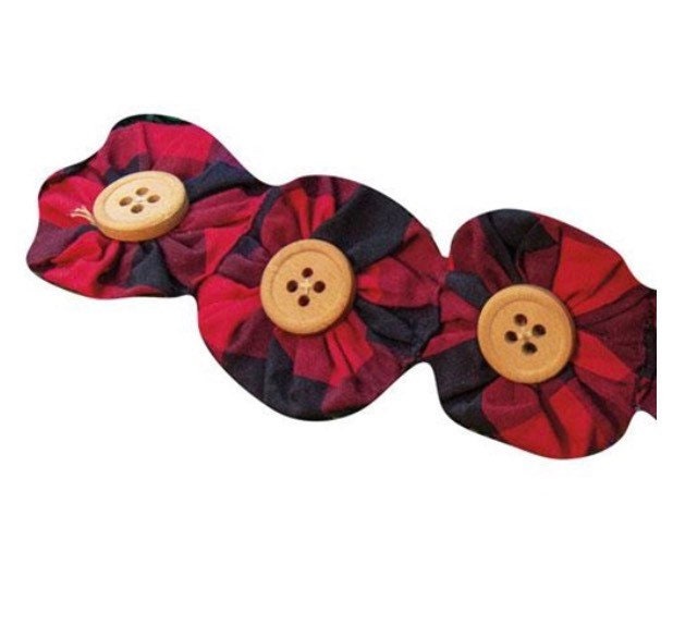 Red and Black Buffalo Check Yo-Yo Garland! NEW
