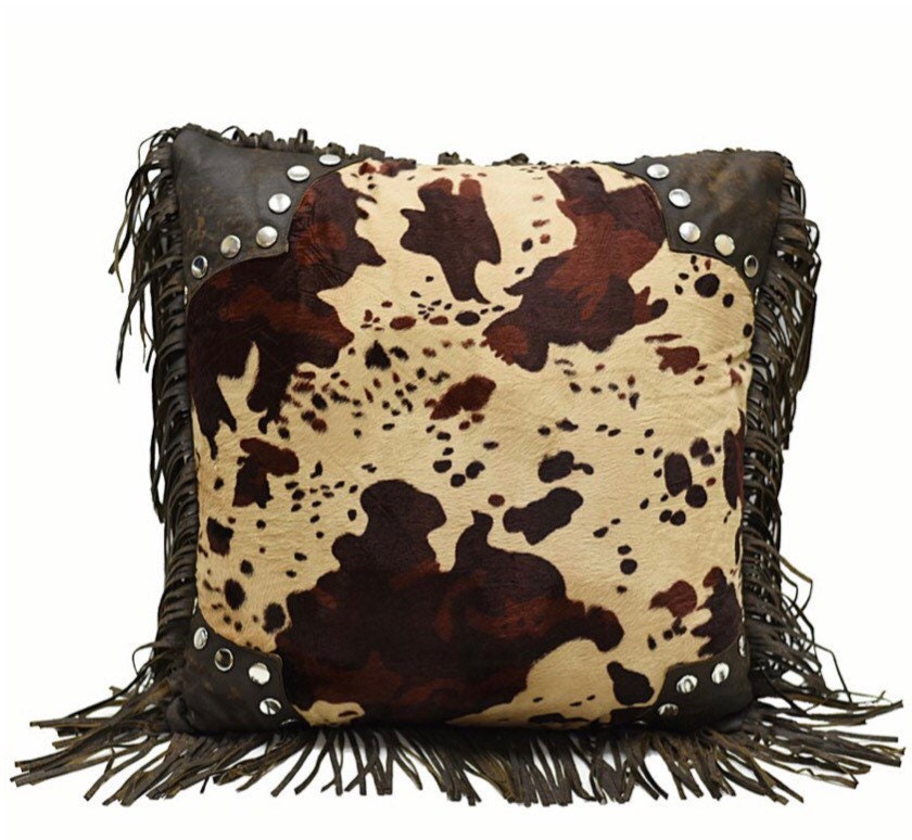 Caldwell Scalloped Faux Cowhide Throw Pillow!