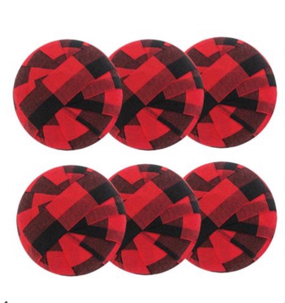 6/Set, Red Buffalo Check Rag Balls!