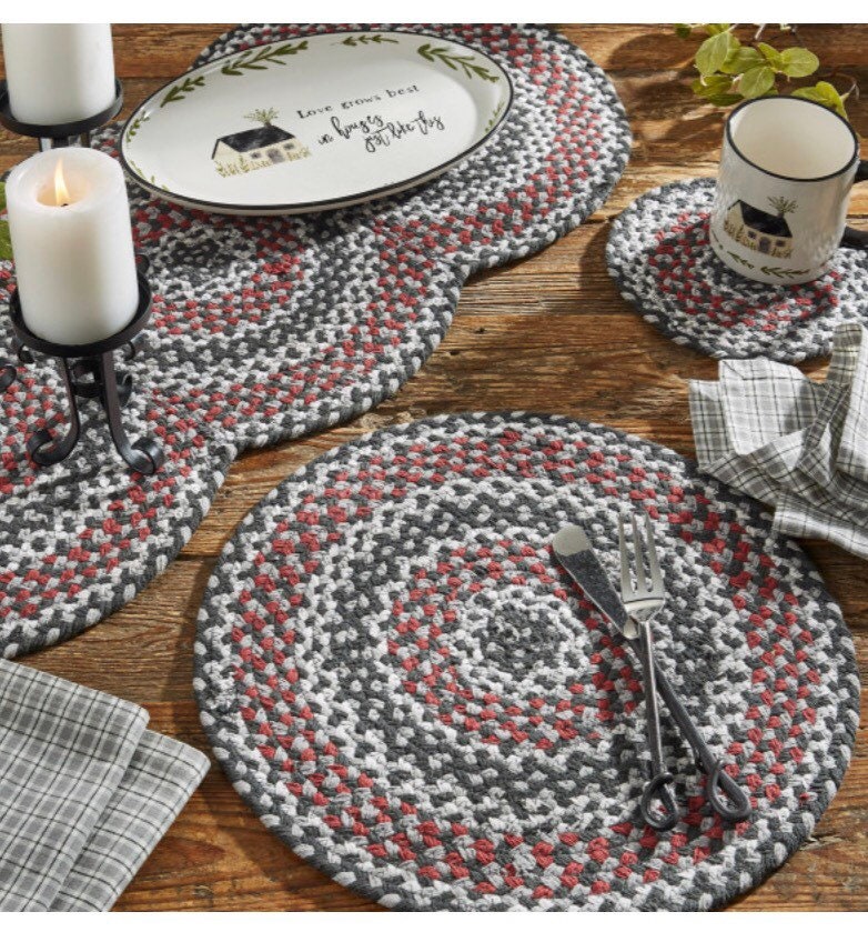 Limestone Braided Table Runner 15 x 34” New