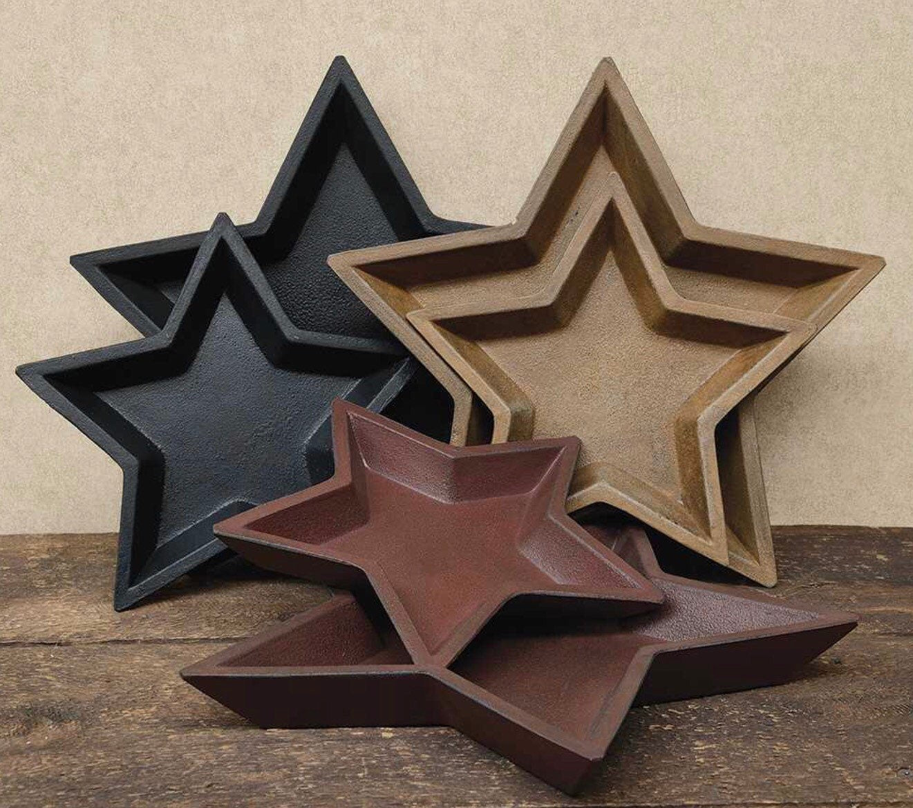 2/Set, Farmhouse Colors Star Nesting Trays!