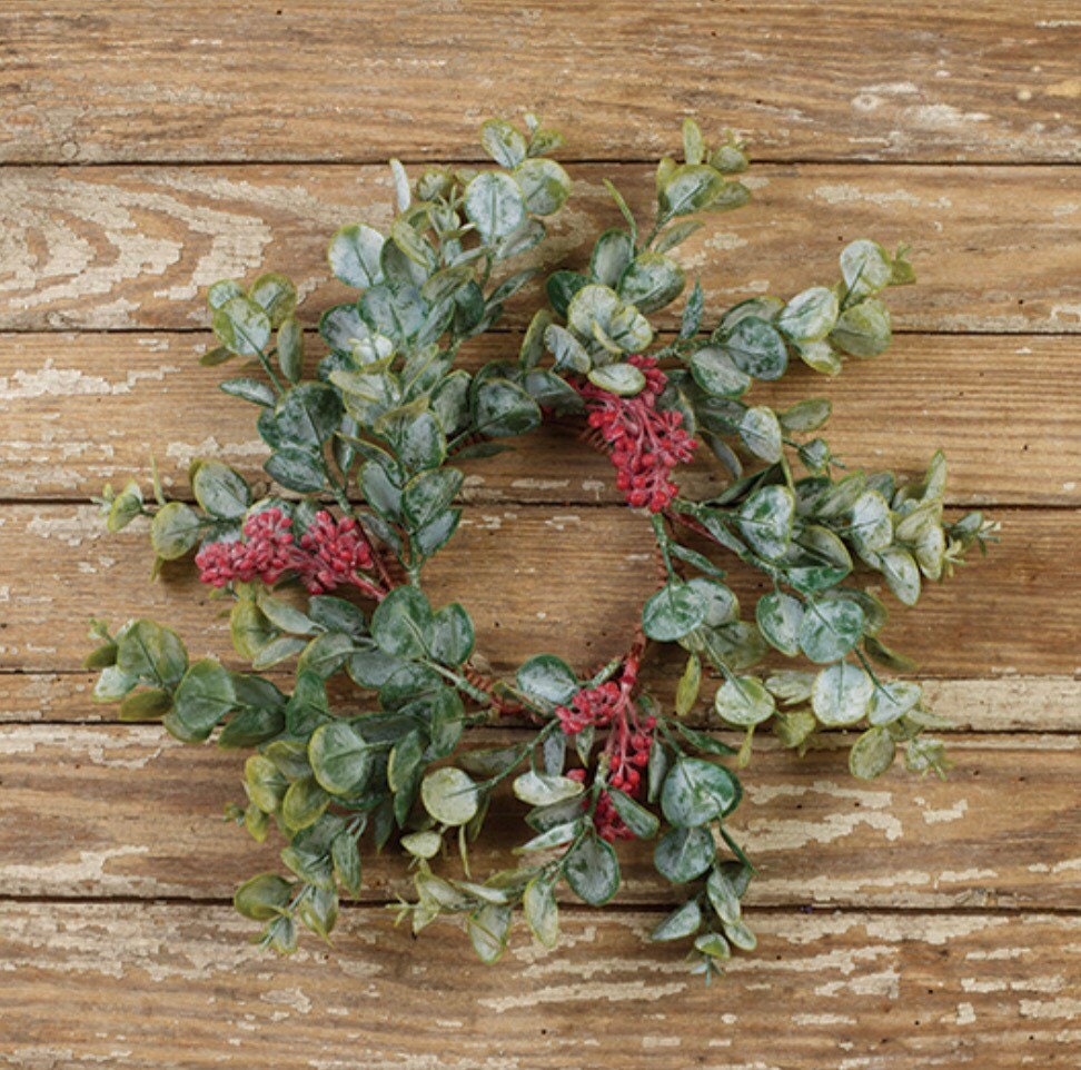 10” Eucalyptus ‘N’ Red Berries Ring (3.5” inner)