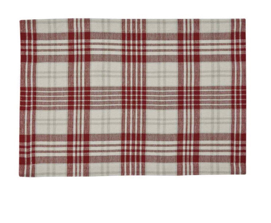 Valentines Plaid stripe Placemats Set of 4—13 x 19 New