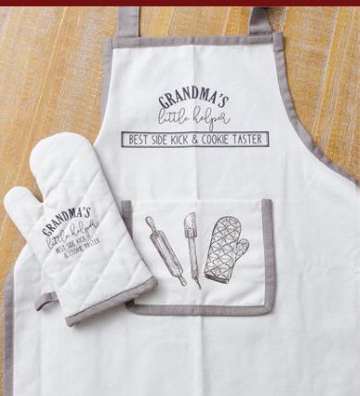 Grandma’s Little Helper Kids Apron & Mitt or Adult Matching Apron! New