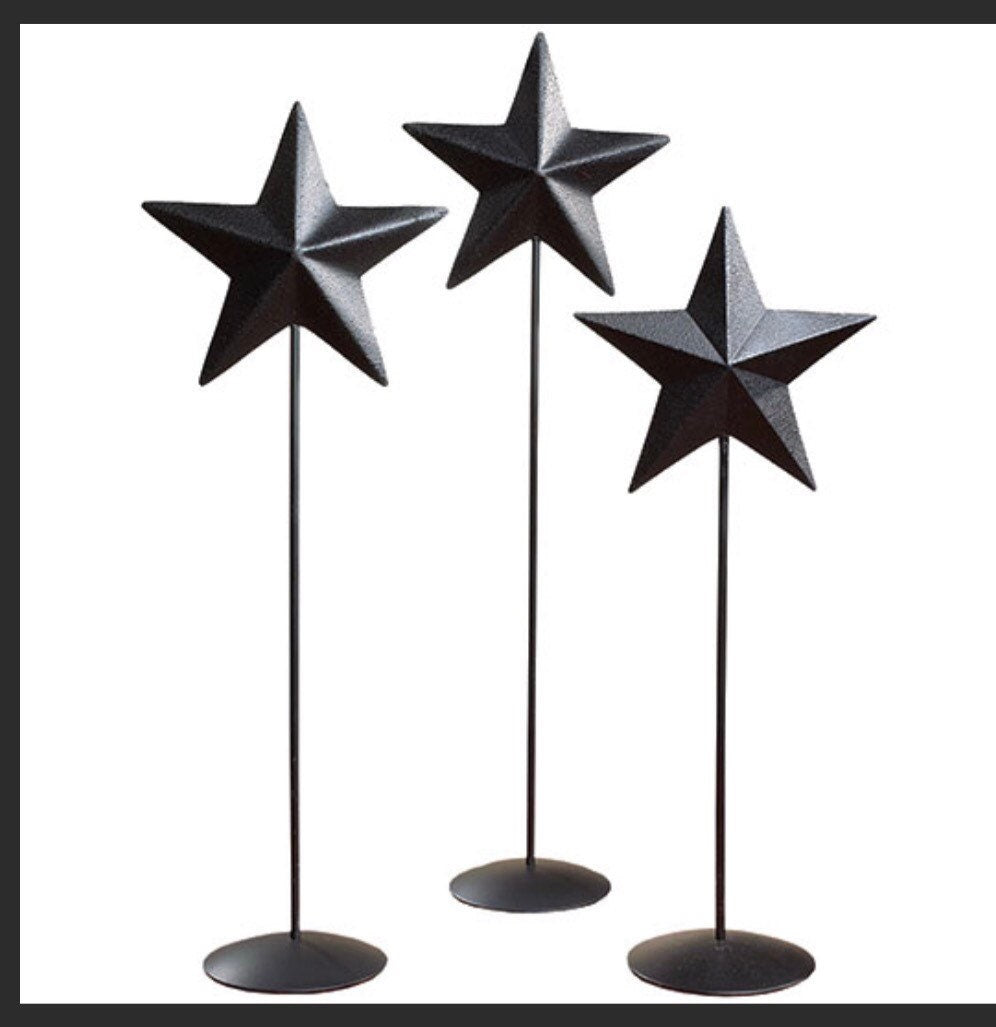 Black Barn Star Pedestals Set of 3 (16,18,20”)
