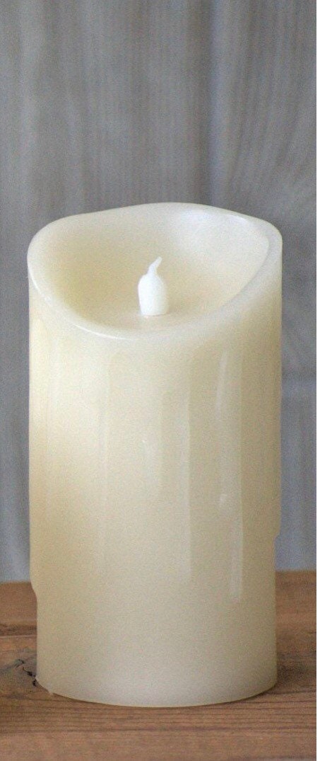 Cream Drip Silicone Dip LED Candle 3in by 6in Timer NEW