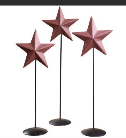 Burgundy Barn Star Pedestals Set of 3 (16,18,20”)