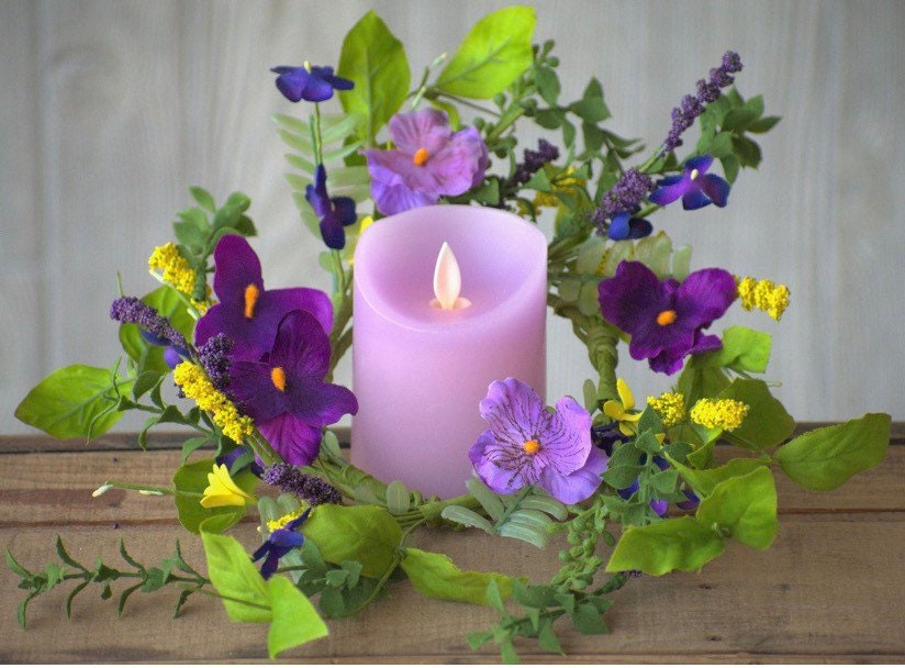 Pansy Patch 4.5in Candle Ring New