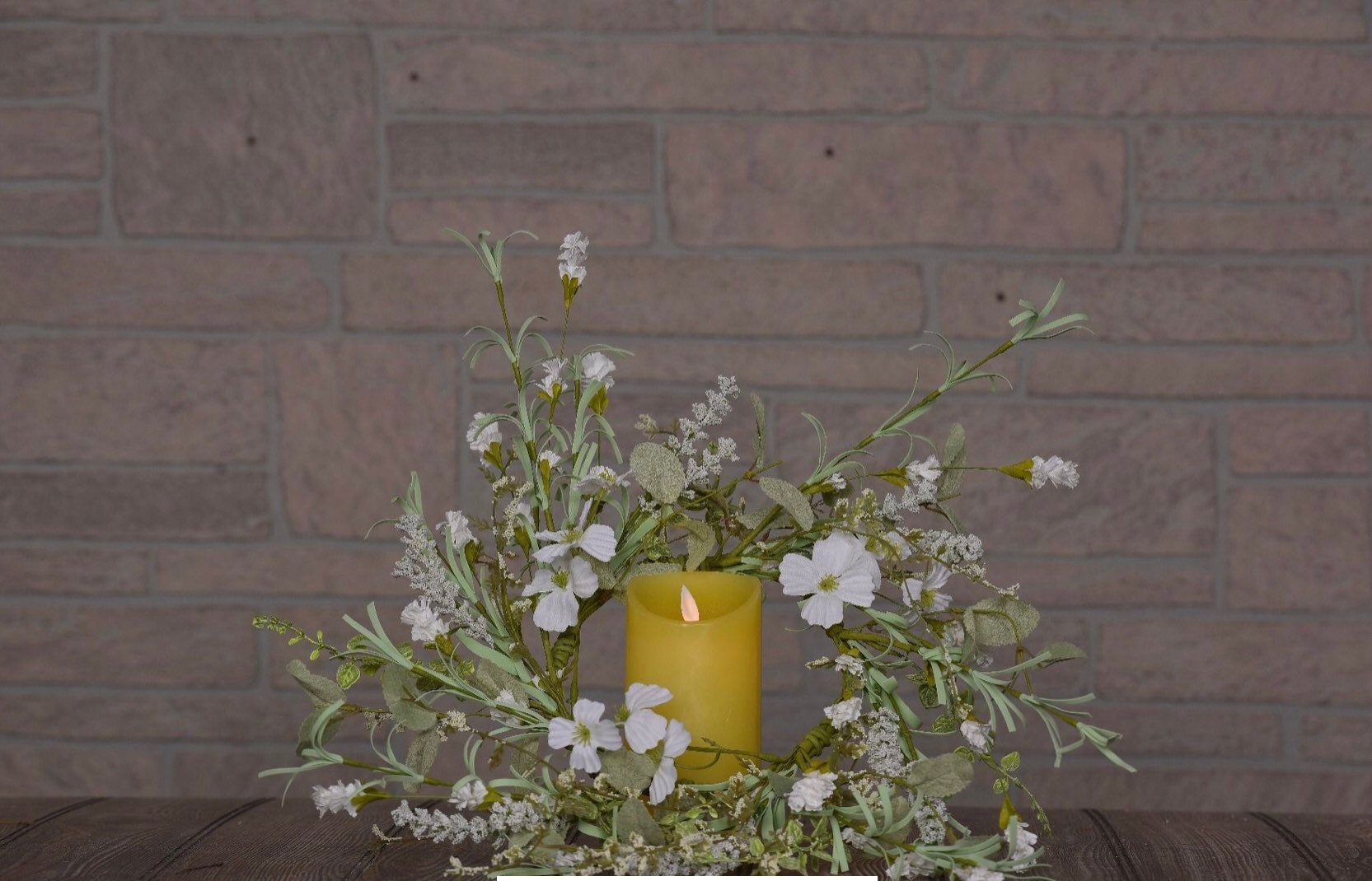 Misty Morning Candle Ring 4.5in New