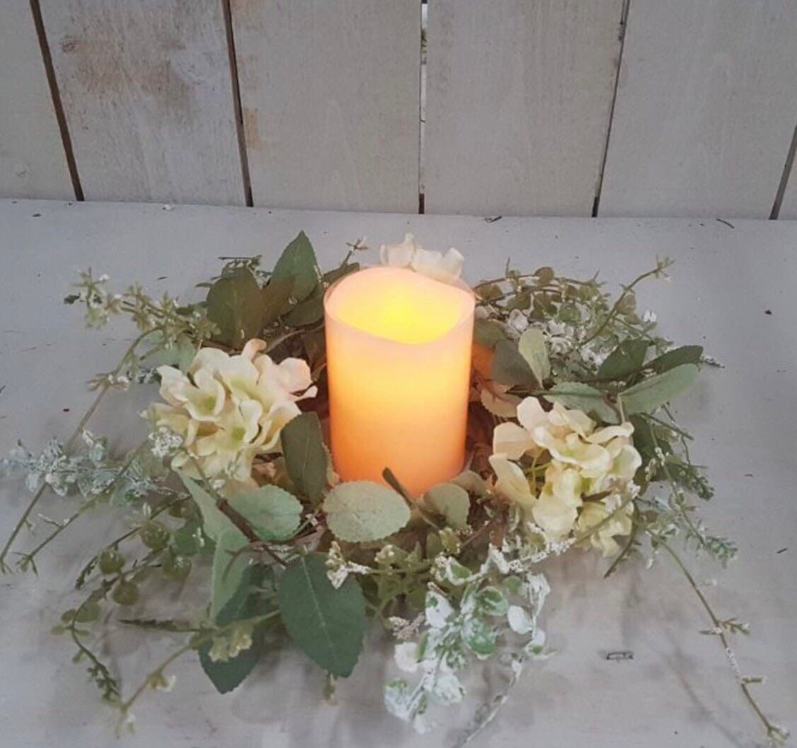 Garden Hydrangia 4.5 inch Candle Ring NEW