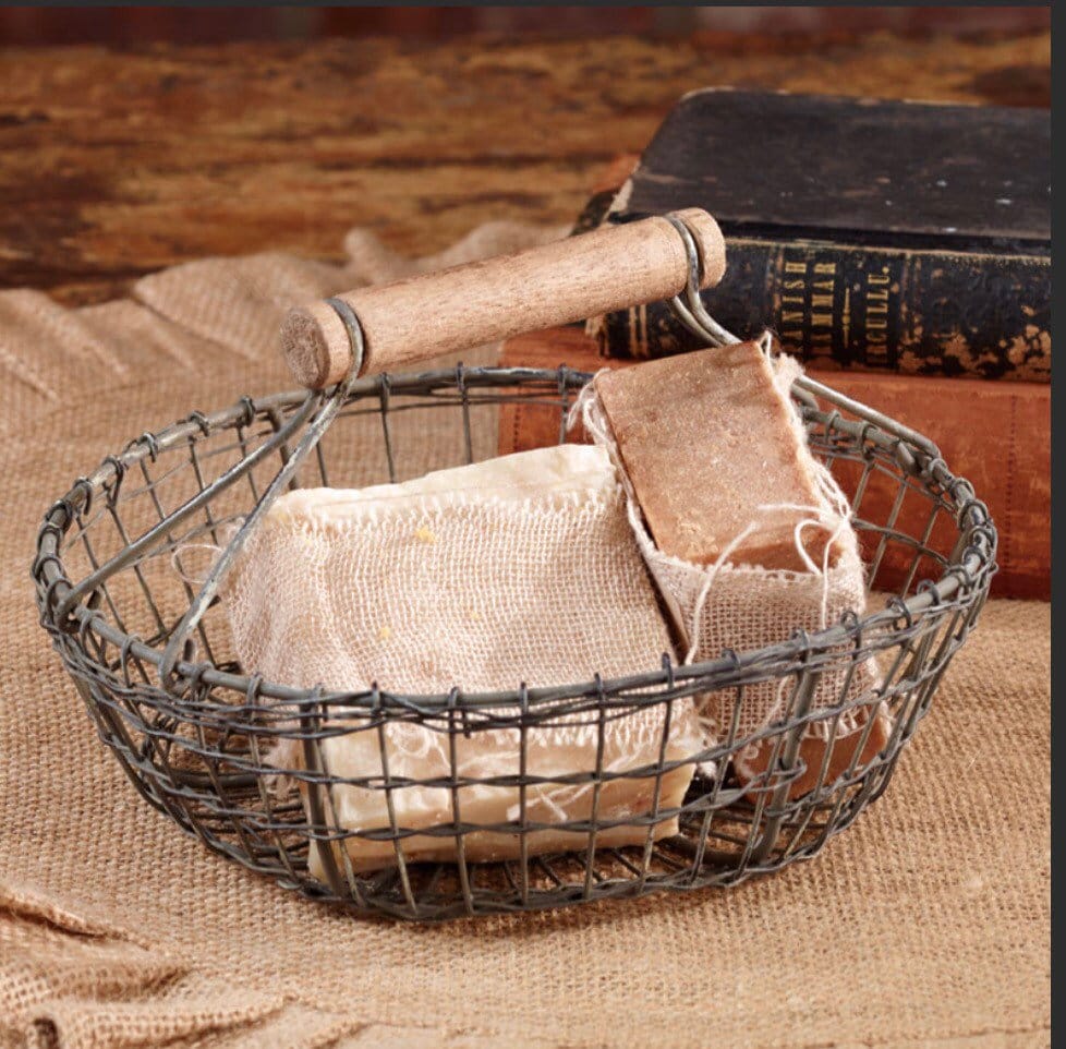 Farmhouse Round Wire Basket (7.5x4”)