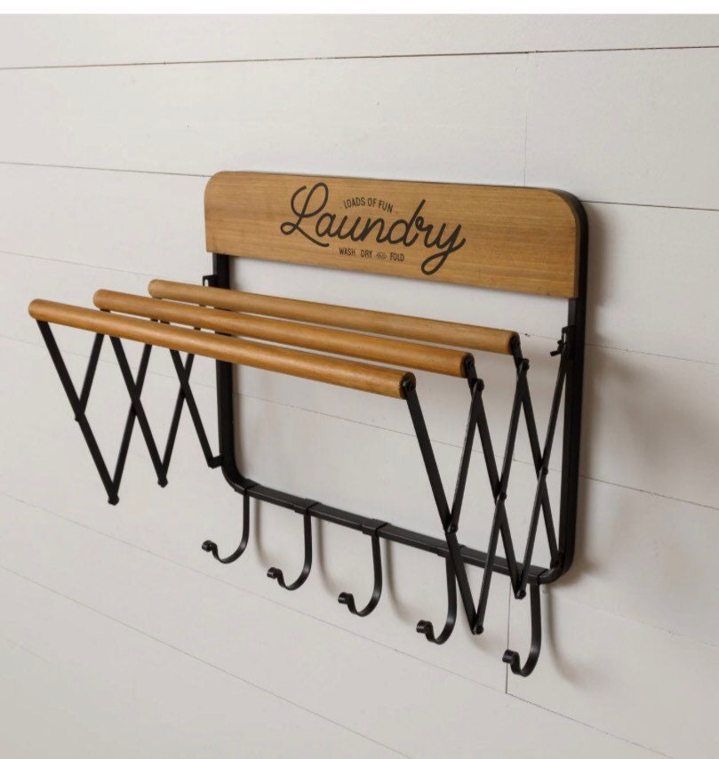 Laundry Shelf With Hooks New