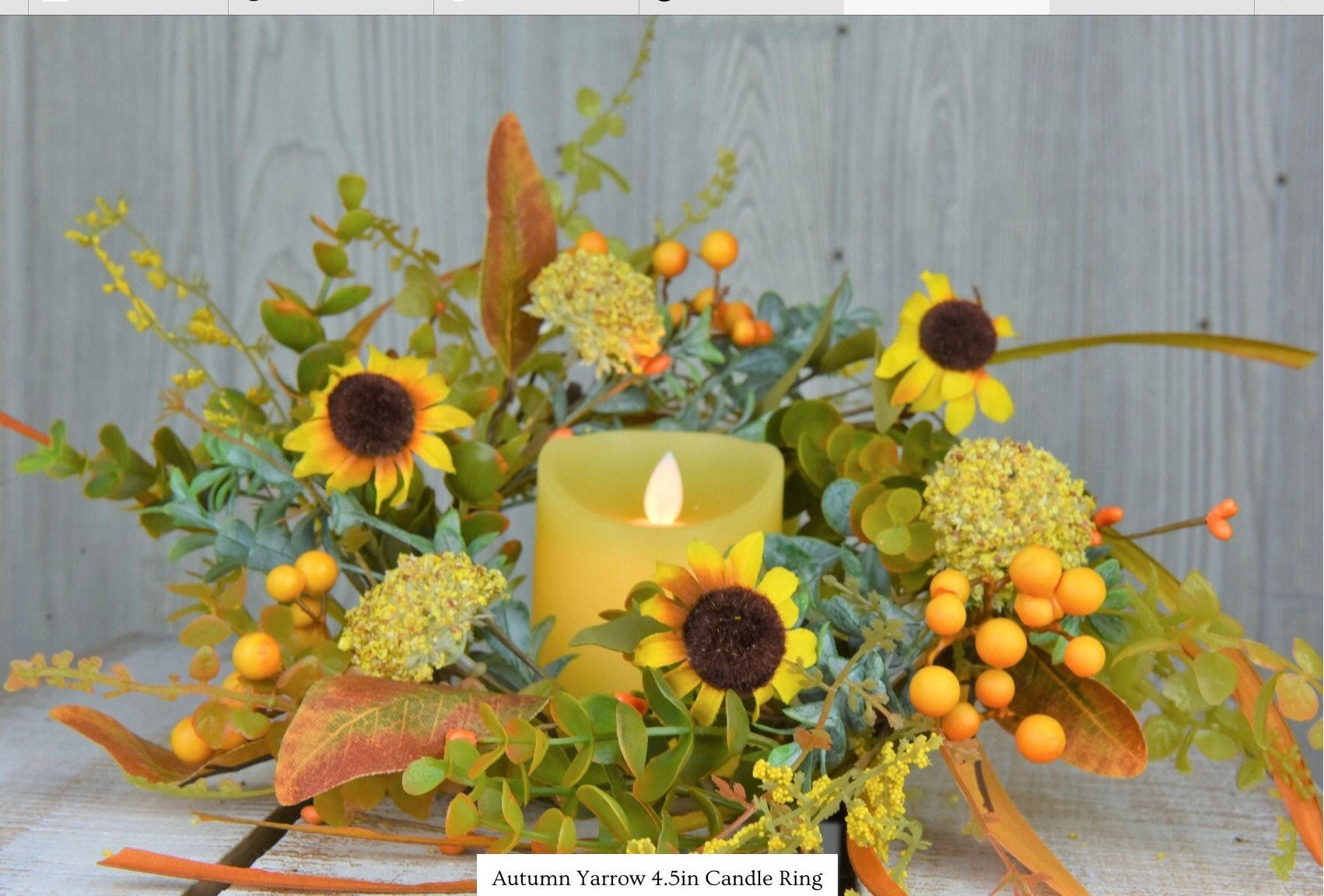 Autumn Yarrow 4.5 inch Candle Ring NEW