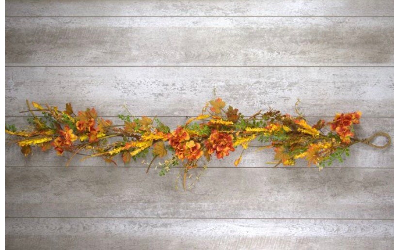 Fall Hydrangea 4ft Garland NEW