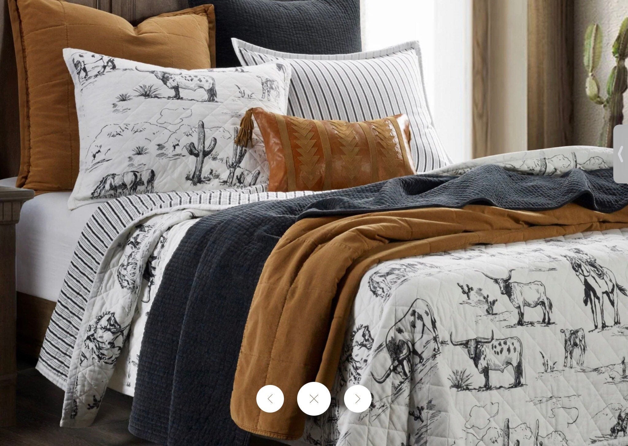 Stonewashed Cotton Canvas Coverlet Queen Size Terracotta