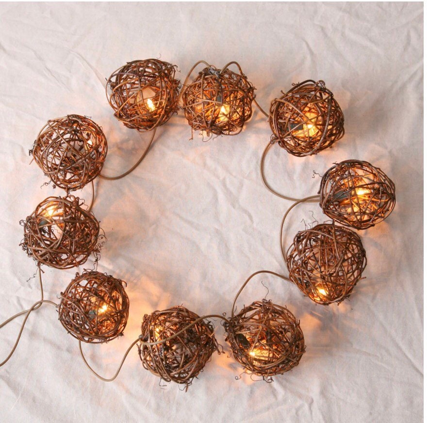 Twig Ball Garland With Lights! New