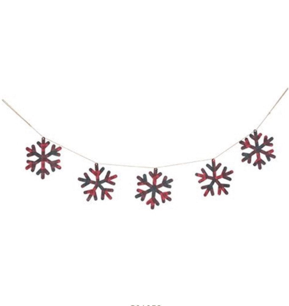 Tartan Plaid Snowflake Garland New