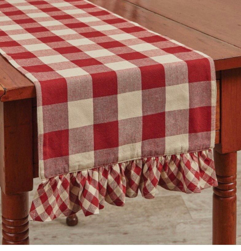 Wicklow Ruffled Table Runner 13” x  42” L - New