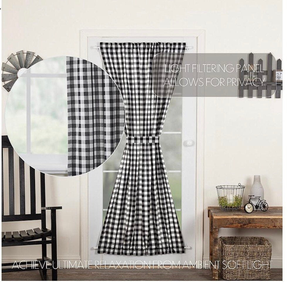 Annie Buffalo Black Check Door Panel 72 x 40” NEW