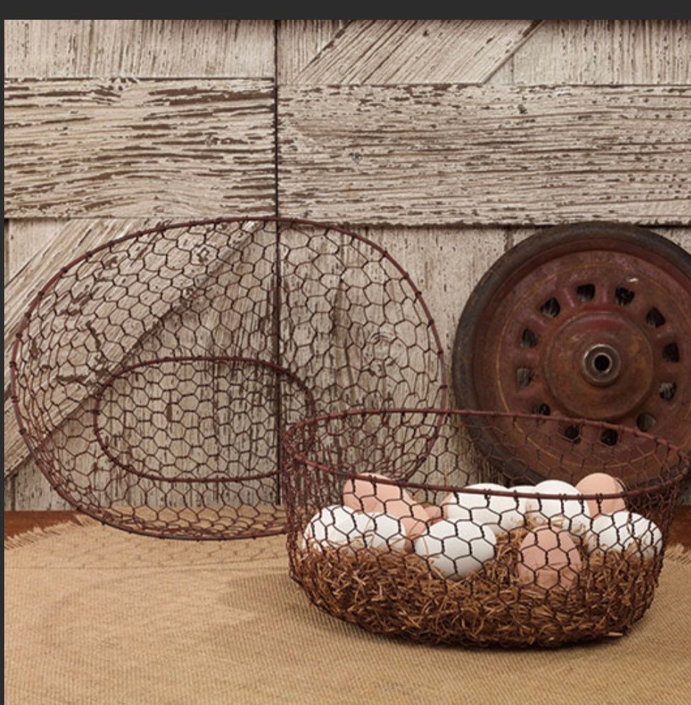 Oval Chicken Wire Baskets Set/2