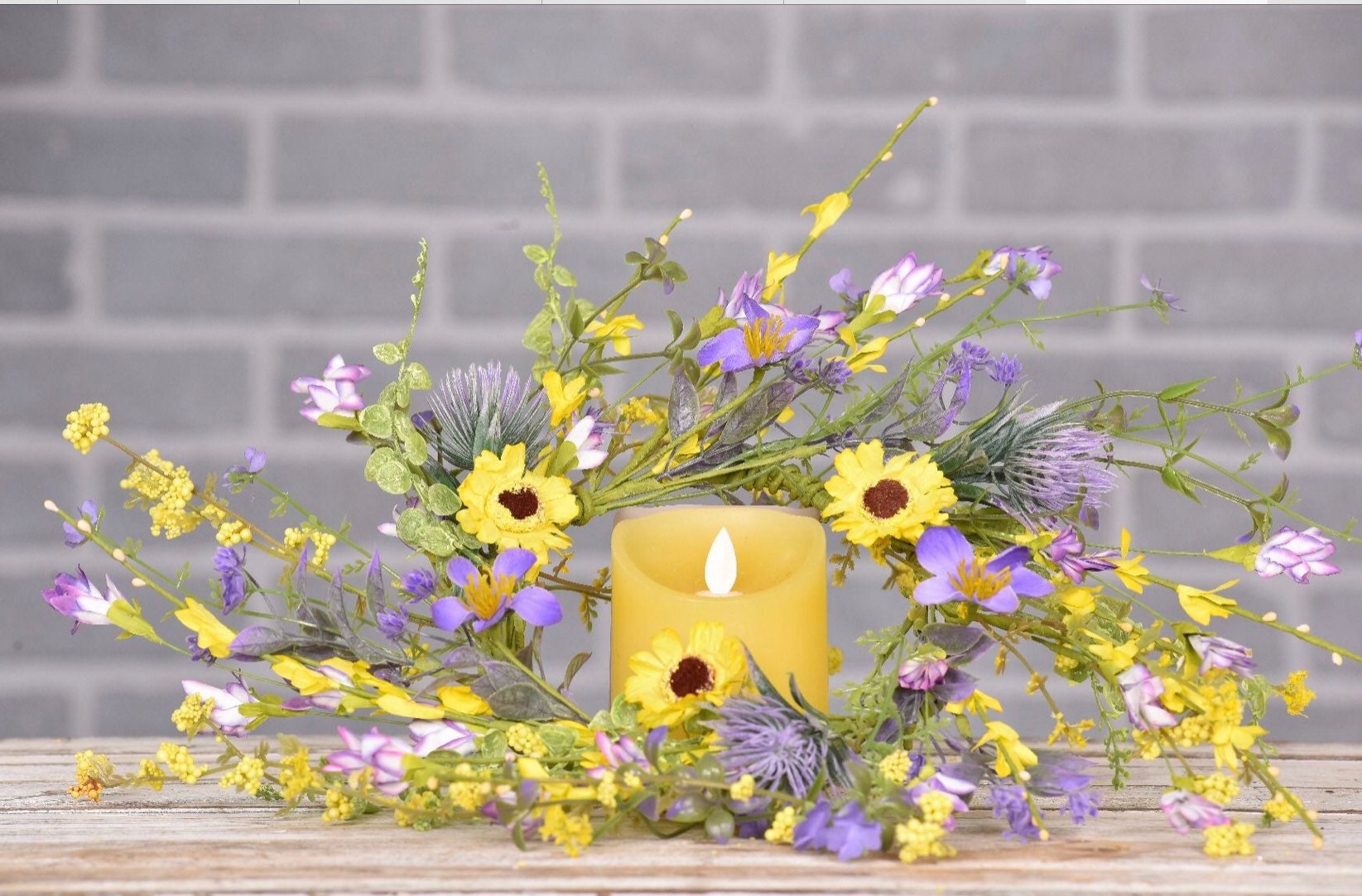 Lavendar Thistle 4.5in Candle Ring NEW