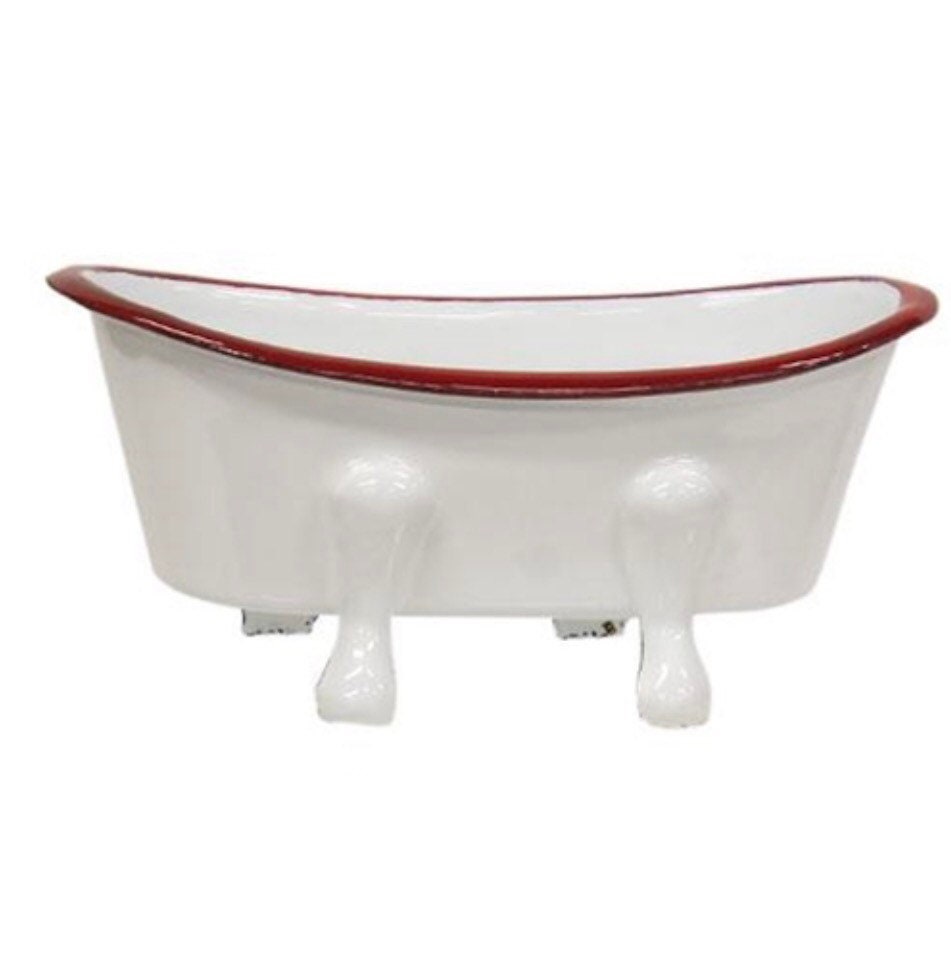 Red Rim Bathtub Soap Dish! New