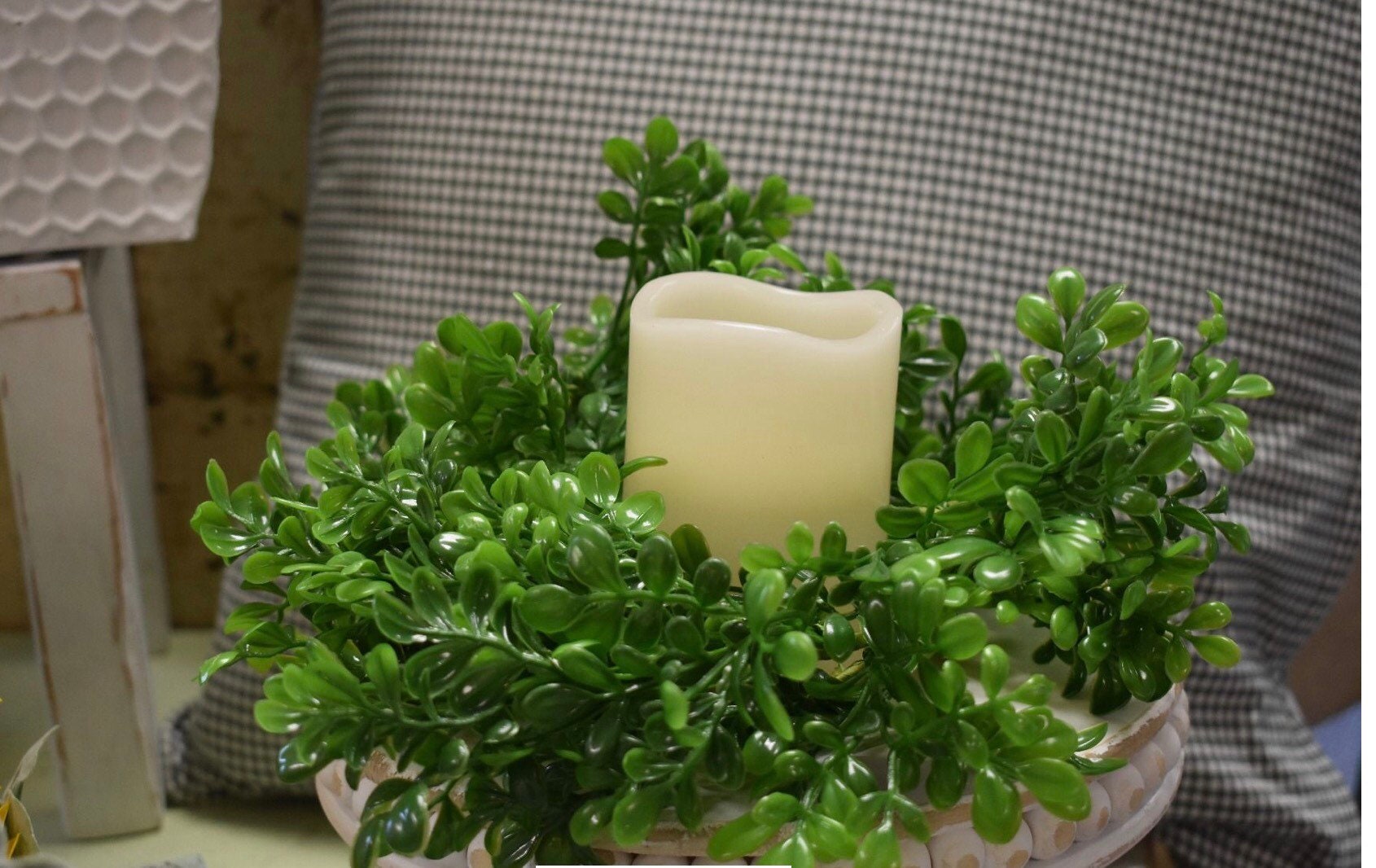 Boxwood 4.5 inch Candle Ring NEW