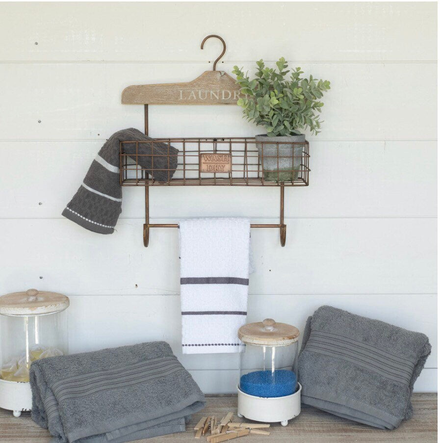 Laundry Hanger W/Single Basket! New