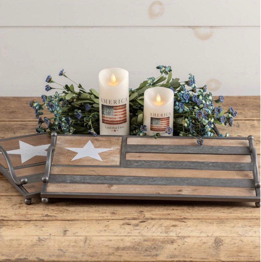 5” or 7” America Moving Flame Pillar Candle!