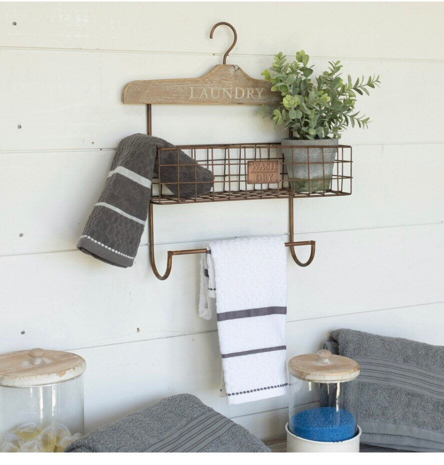 Laundry Hanger W/Single Basket! New
