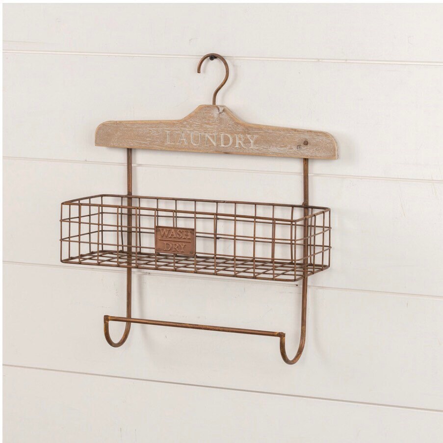 Laundry Hanger W/Single Basket! New