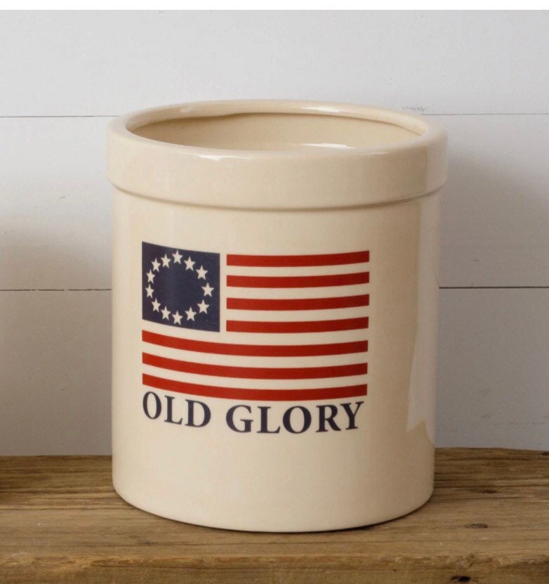 American Flag Crock—-New