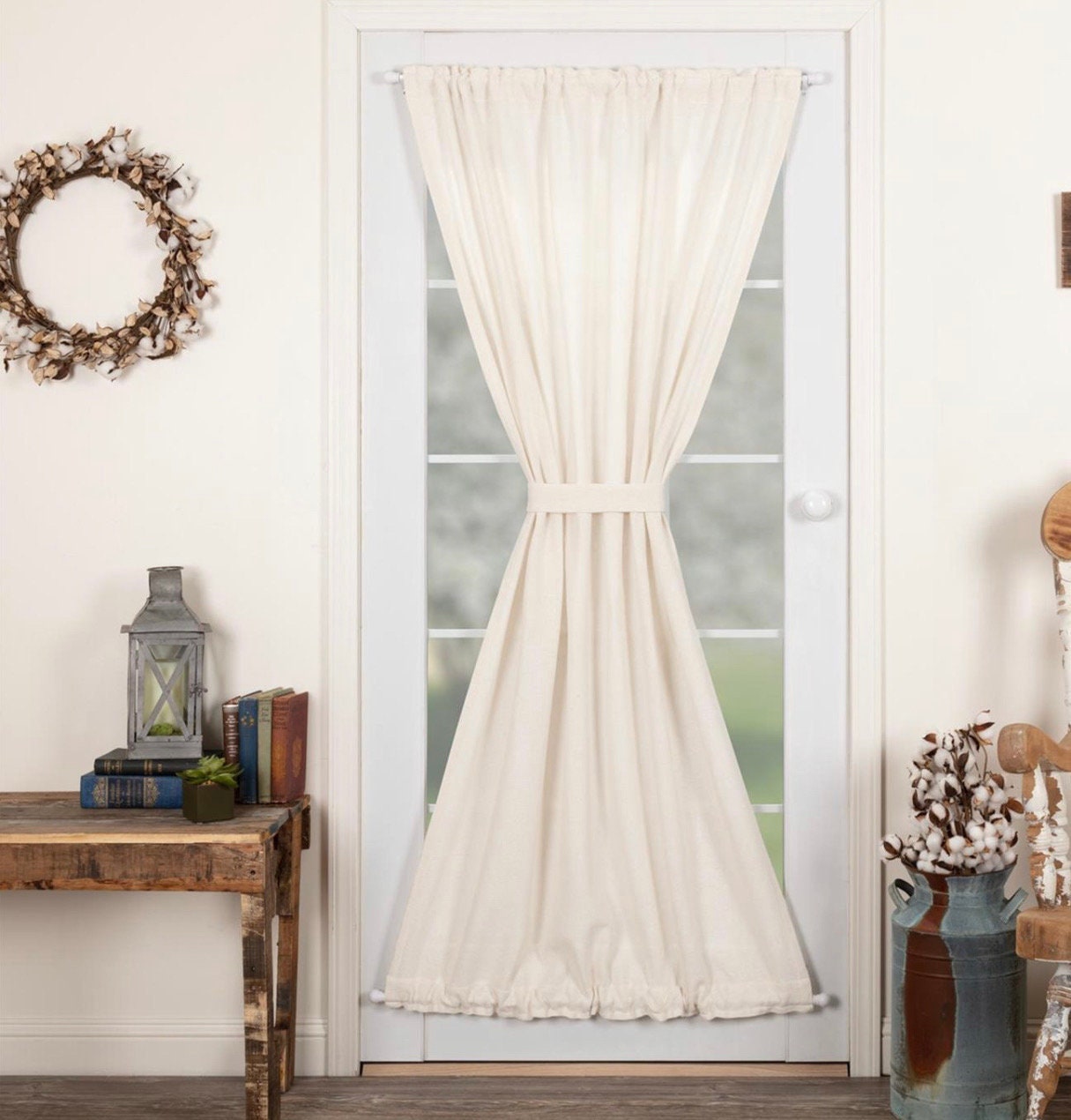 Burlap Antique White Door Panel 72x40 New