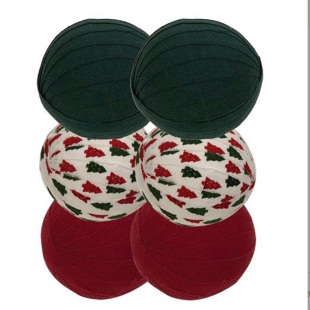 Christmas Bowl Rag Balls Set of 6! NEW