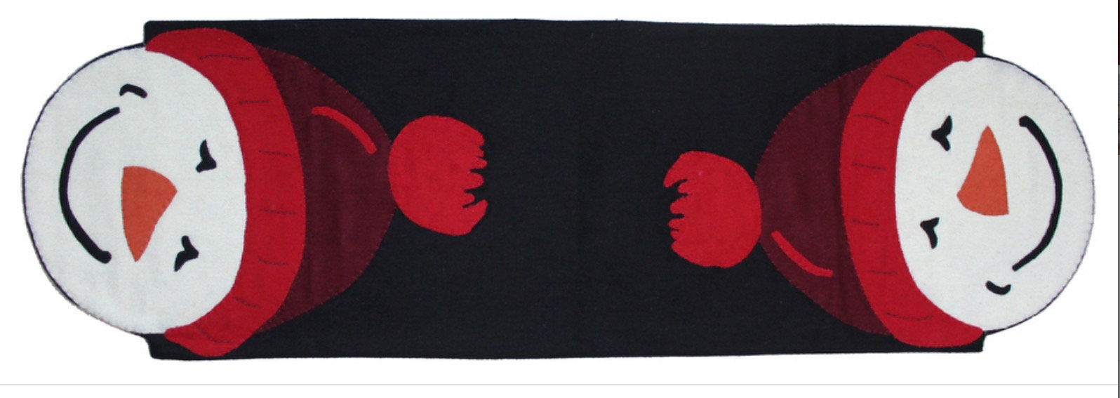 Snowman Wool Felt Table Runner 14” x 45” New