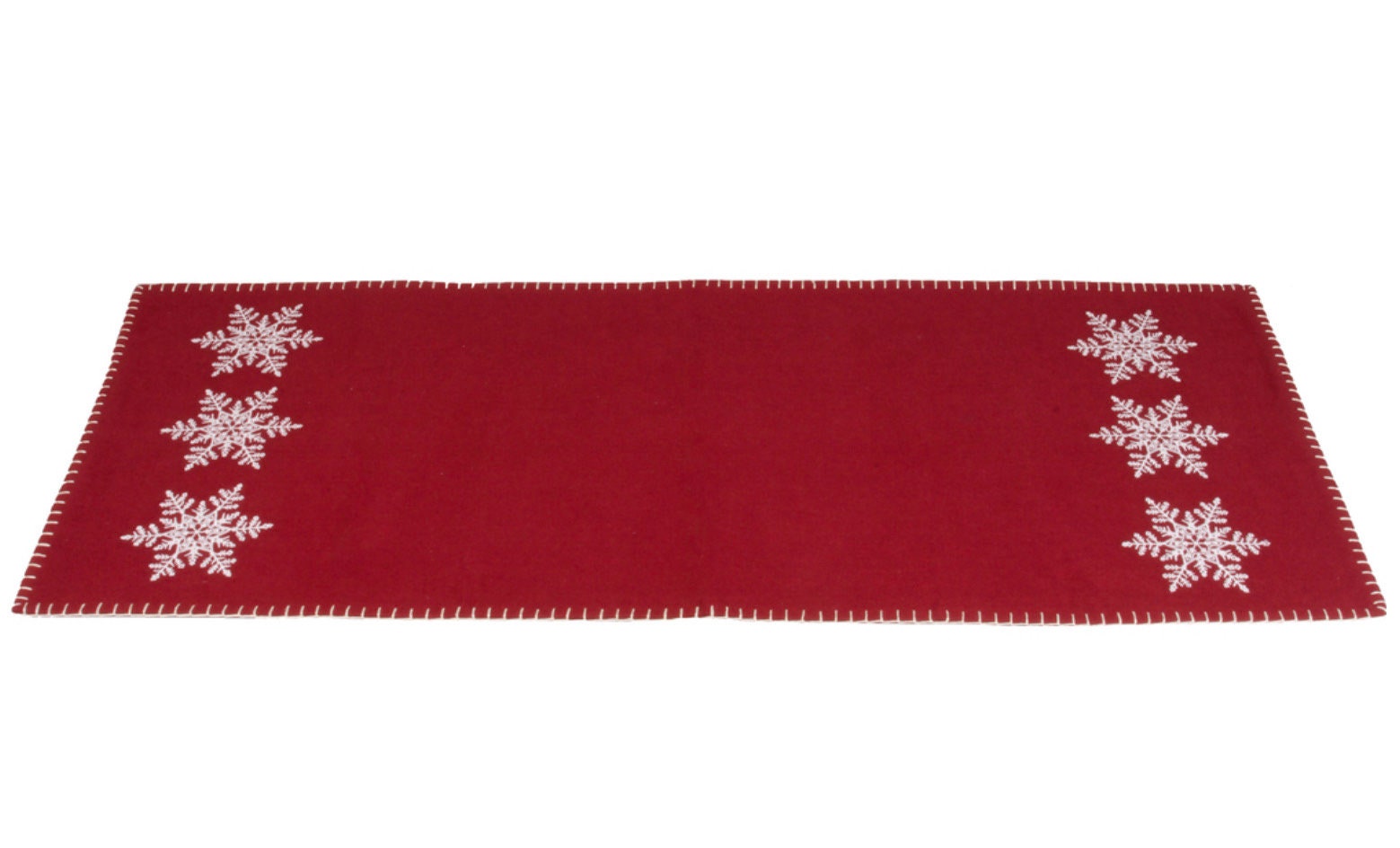 Snowflake Barn Red Table Runner 14” x 36” NEW