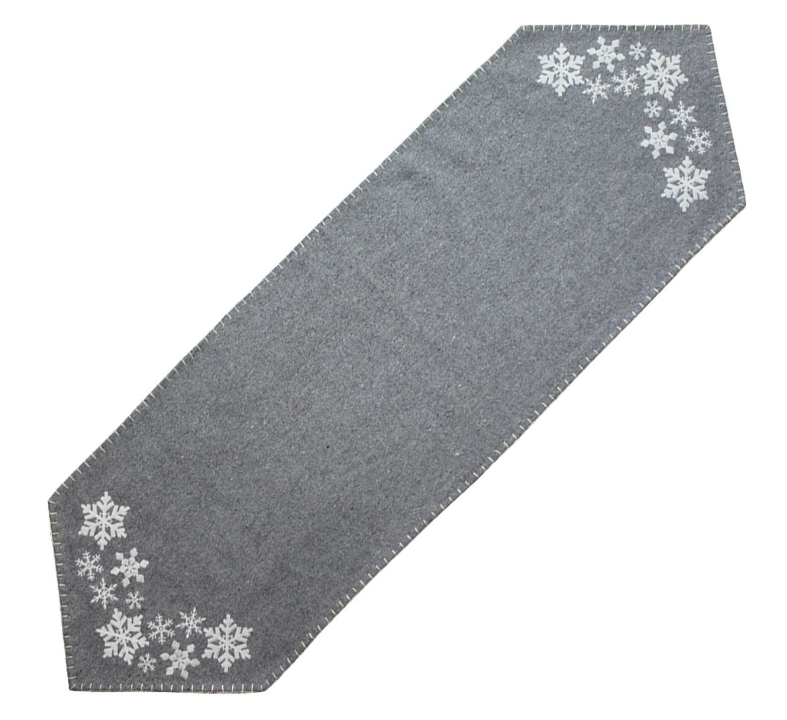 Gray Snowflake Table Runner 14” x 45” NEW