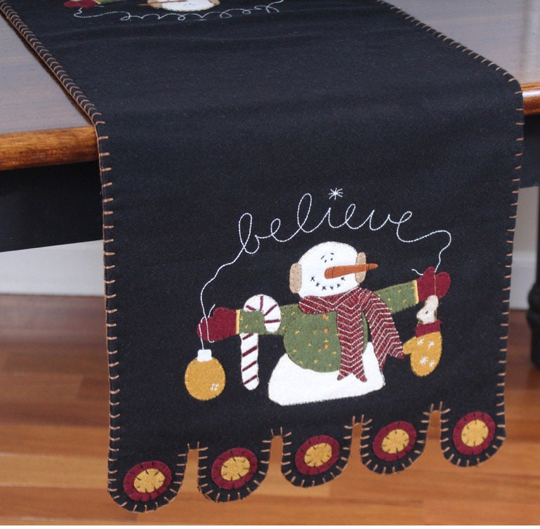 Snowman Believe Table Runner 14” x 36” NEW