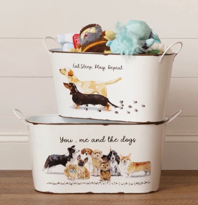 Playful Pups—Toy Bins Set of 2! New