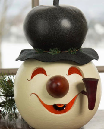Meadowbrook Gourds Snowman Medium Lit Gourd! New