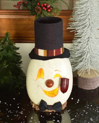 Meadowbrook Gourds Snowman Winking Medium Lit Gourd! New