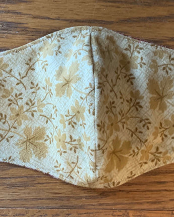 Floral/Cream Face Mask Reversible & Washable Soft Flannel NEW