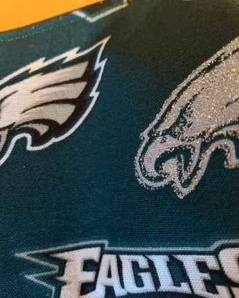 Philadelphia Eagles with Glitter Reversible and Washable Face Mask! New!
