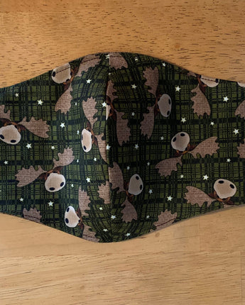 Moose Green Reversible and Washable Face Mask New!