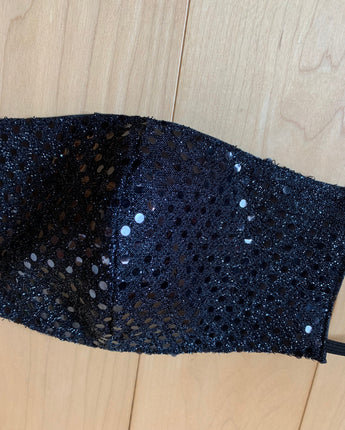 Black Sequins Glitter Reversible and Washable Face Mask! New
