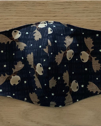 Moose Black Adjustable,Washable and Reversible Face Mask!