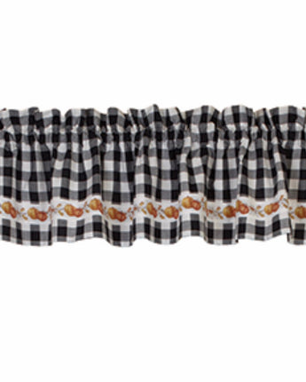 Pumpkin Check Valance 72 x 14” NEW