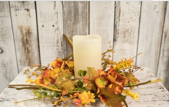 Fall Hydrangea 4.5 inch Candle Ring  NEW